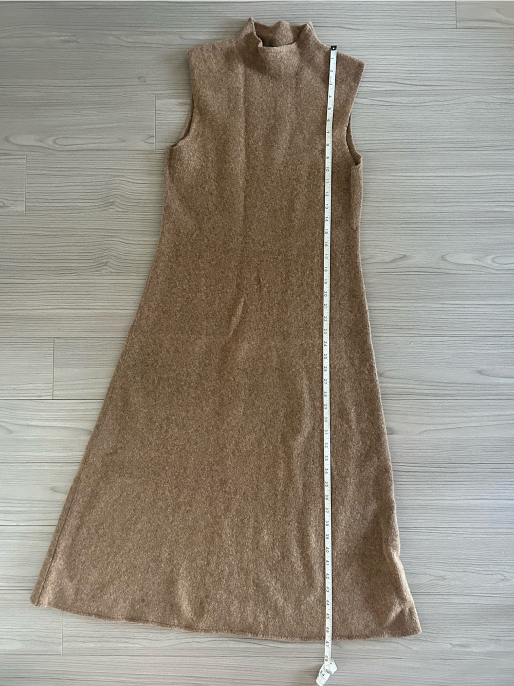 Everlane Camel Knit Sleeveless Midi Dress